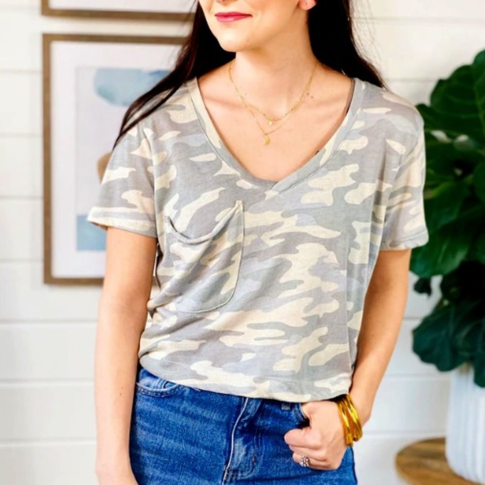 Z Supply Cropped Camo Top
